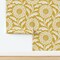 Jumbo Floral Yellow Sunflowers Summer Botanical Stamped Lino Cut Custom Removable Wallpaper by Spoonflower Peel & Stick Wallpaper 2FT Wide